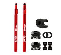 Estensore universale per valvole Presta per pneumatici senza camera d'aria MTB Road Bike, 2 pezzi, 80 mm, rosso