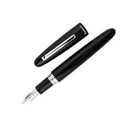 Esterbrook E116 Estie Ebony - Penna stilografica oversize, in acrilico, con fissaggio cromato, punta media, colore: Nero