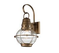 Esterni Apparecchio Facciata Lampada da Parete Lanterna Vetro Chiaro Alu Ottone