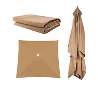 Esterni Da Giardino Telo Di Ricambio Per Ombrellone, Impermeabile Copertura In Tessuto Di Rechange, 2x2 3x3m 2.5x2.5m, 4 6 8 Stecche, Baldacchino Giardino Patio Balcone Spiaggia(Khaki,2.5X2.5m)