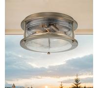 Esterni Deckenleuchte Rotondo Ø 30,5 CM 2x E27 Alluminio Vetro IP44 Patio Balkon