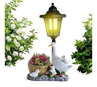 Esterni Figura Carina Impermeabile e Resistente | Statua Anatra Luce Solare per Interni Giardino Prato Patio Balcone Paesaggio Compleanno