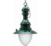 Esterni Lampada a Sospensione E27 IP43 Ø 20 CM Verde Marittimo IN Ottone Vetro