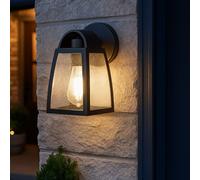 Esterni Lampada Frontale Parete LED Filamento Alluminio Nero Vetro Klar Balcone [EEK: E]