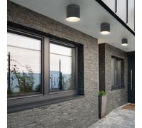 Esterni Lampada Soffitto Luci da Balcone Vetro Antracite Cortile 1 Fiamma