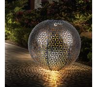 Esterni Lampada Solare Sfera Chiodi Balcone Decorazione Tondo Grigio Argento LED