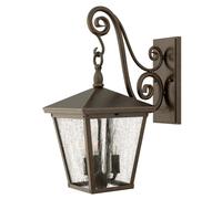 Esterni Lanterna Lampada da Parete Acciaio Vetro Bronzo H 50,2 CM IP44 1x E27 1 [EEK: Non valutato]