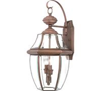 Esterni Lanterna Lampada da Parete Ottone Vetro H 53,1cm Classico 2 Fiamma Rame [EEK: Non valutato]