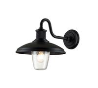 Esterni Lanterna Parete Lampada da Nero Alluminio Acciaio Vetro Chiaro E27