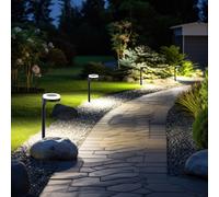 Esterni Luce con Picchetto Lampada Solare LED da Giardino Up Down Nero Patio 4x