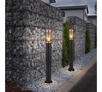 Esterni Piantana Lampade da Percorso Cortile Nero Rame Acciaio Inox 2er Set [EEK: Non valutato]