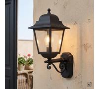 Esterni Rustico Nero H:50cm Alluminio IP44 E27 Wandleuchte Lanterna Cortile