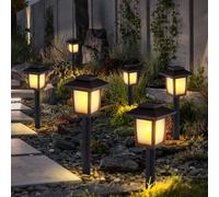 Esterni Solare Luce con Picchetto Giardino Chiodi Lanterna Effetto Fuoco LED 6er