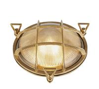 Esterni Wandleuchte Ottone Vetro Strutturato IP64 E27 Ø 24 CM Piccolo Maritim