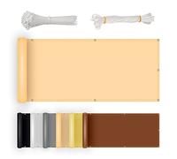 Esterno 130 x 800 cm, poliestere impermeabile, facile da pulire, ideale per cortile, balcone, giardino, include occhielli e fascette per cavi, colore beige sabbia - Migliora il tuo spazio all'aperto