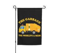 Esterno Bandierina Da Cortile 30X45Cm Funny Garbage Man Saying Trash Man Garbage Truck Bandiera Di Festa Bifacciale Bandiera Del Camion Per Vacanze, Tutte Le Stagioni, Giardino