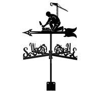 Esterno cortile tempo Va ne ferro battuto Staffa in metallo Tetto Giardino Montaggio Yard Decor Meteo Va ne Indicatore di direzione Scena Fattoria Casa Strumento di misurazione