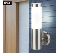 Esterno Lampada da Parete Acciaio Inox Faretto Apparecchio Facciata Casa Argento [EEK: Nicht bewertet]