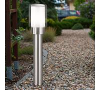 Esterno Lampada Presa di Luce Lampione Piantana IP54 1xE27 Inox Bianco H 50 CM [EEK: Non valutato]