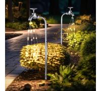 Esterno Lampada Solare a Spiedo Rubinetto da Giardino Decorazione Chiodi LED