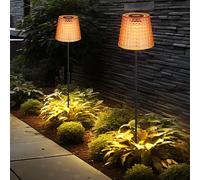 Esterno Lampada Solare Kristallleuchte LED da Giardino Amber Batteria 3000K 2er