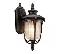 Esterno Luci IN Bronzo Vetro Strutturato IP44 Rustico Antico Casa Cortile Parete