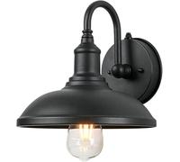 Esterno Nero Vintage Finitura Opaca Montaggio A Parete Luce Impermeabile E Antiruggine A Collo D'Oca Bar Light per Cortile Giardino Garage, 1 Pack
