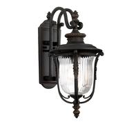 Esterno Parete Lampada Bronzo Vetro Strutturato IP44 Rustico Antico Morgana Casa