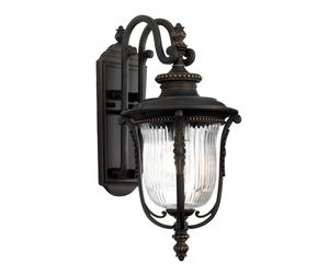 Esterno Parete Lampada Bronzo Vetro Strutturato IP44 Rustico Antico Morgana Casa