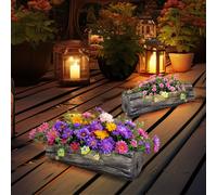 Esterno Solarllampe da Giardino Vaso per Piante Fiori Decorazione LED 2er Set