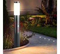 Esterno Supporto Lampada Grigio Cortile Giardino Illuminazione Movimento Acciaio [EEK: Non valutato]