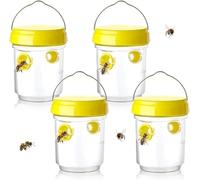 Esterno Tap Trap, 4PCKit trappole calabrone per bottiglia di plastica interna, trappole per calabrone asiatico selettivo, trappole e calabroni esterni, trappole per zanzare, mosca, mosca (giallo)