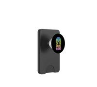 Estetica a forma di cuore arcobaleno con scritta "I'm The Savage Aunt" PopSockets PopWallet per MagSafe