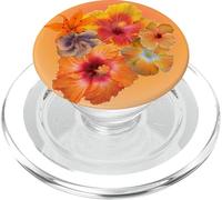 Estetica Arancione Aura Ibisco Fiore Tigre Giglio Estate PopSockets PopGrip per MagSafe