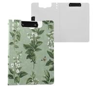 Estetica Basilico Verde Salvia Appunti Cartella Doppia Clip in Metallo Portapenne Clip Board con Copertura Appunti Padfolio Infermieri Forniture