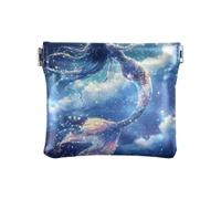 Estetica Blu Sirena Moda Donna Piccolo Cuoio Coin Purse Fancy Change Holder Card Organizer per le Donne monederos pequenos de Mujer
