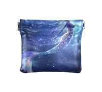 Estetica Blu Sirena Moda Piccolo Cuoio Portamonete Portatile Titolare di Carta per le Donne soporte de monedas para