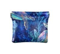 Estetica Blu Tartaruga di Modo Delle Donne In Pelle Della Borsa Della Moneta Portafoglio Monili Unici per Gli Uomini Donne Viaggio monedero Chico para mon