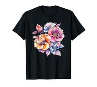 Estetica Bouquet di Fiori ad Acquerello Vibrante Maglietta