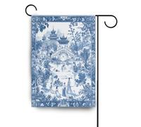 Estetica Cinese Architettura Bandiere Esterne Blu Banner per la decorazione Esterna 28x40 double sided