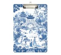 Estetica Cinese Architettura Blu Immagine Clip Board Impermeabile per Appunti Personalizzati per Insegnanti Dimensioni 9 x 12