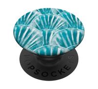 Estetica Conchiglie Preppy Collage Blu Estate Europea PopSockets PopGrip Adesivo