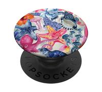 Estetica europea del collage di cocktail preppy italiano estivo PopSockets PopGrip Adesivo