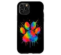 Estetica Gatto Cane Zampa Stampa Colorato Acquerello Amante Animale Custodia per iPhone 11 Pro