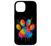 Estetica Gatto Cane Zampa Stampa Colorato Acquerello Amante Animale Custodia per iPhone 14
