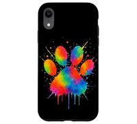 Estetica Gatto Cane Zampa Stampa Colorato Acquerello Amante Animale Custodia per iPhone XR