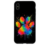 Estetica Gatto Cane Zampa Stampa Colorato Acquerello Amante Animale Custodia per iPhone XS Max