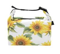 Estetica Girasole Bianco Ragazzi Lunch Bag Impermeabile Uomo Isolato Lunch Boxes per il Parco di Divertimenti