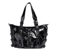 Estetica Grande Capacità Moto Borsa A Tracolla PU Pelle Punk Rivetti Croci Fasciatura Legami Ascellare Borsa Per Le Signore Pendolari Borsa A Tracolla, Nero , One Size