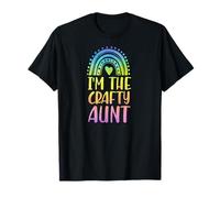 Estetica I'm The Crafty Aunt Boho Rainbow Heart Maglietta